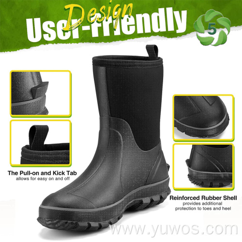 Mid half Rubber rain Boots for Men